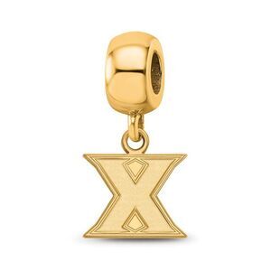 14K Yellow Gold Plated Sterling Silver Xavier Univ. XS Dangle Bead